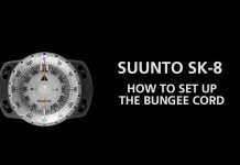 다이빙 나침반 가이드 SUUNTO SK-8 사용법, 번지줄 매는법