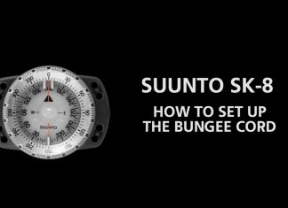 다이빙 나침반 가이드 SUUNTO SK-8 사용법, 번지줄 매는법