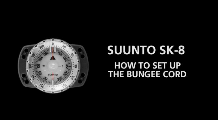 다이빙 나침반 가이드 SUUNTO SK-8 사용법, 번지줄 매는법