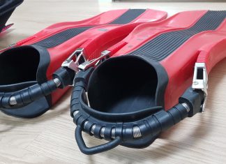 스쿠버 다이빙 핀, 오리발 다이브라이트 무게, 스프링 스트랩 자가 교체 관리 팁