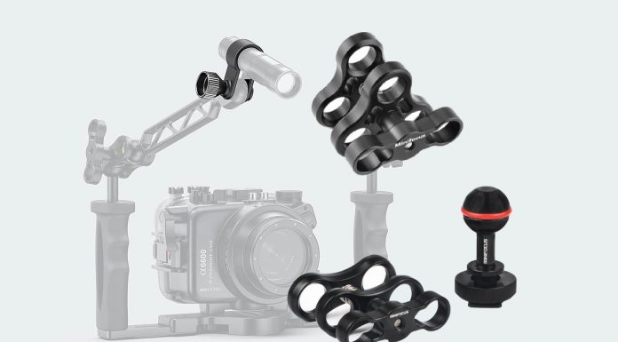 수중 카메라 클램프와 볼조인트, 트레이 마운트 악세서리 부속품들 종류 (스쿠버다이빙 용)